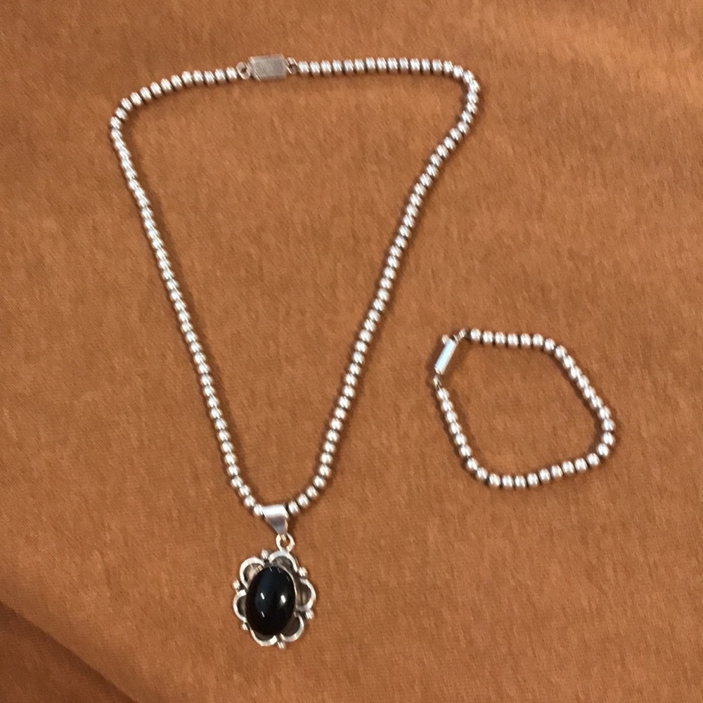 Sterling silver Mexico necklase bracelet set